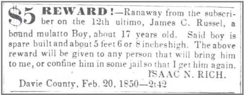 Carolina_Watchman_27_Feb_1851_Bound_boy